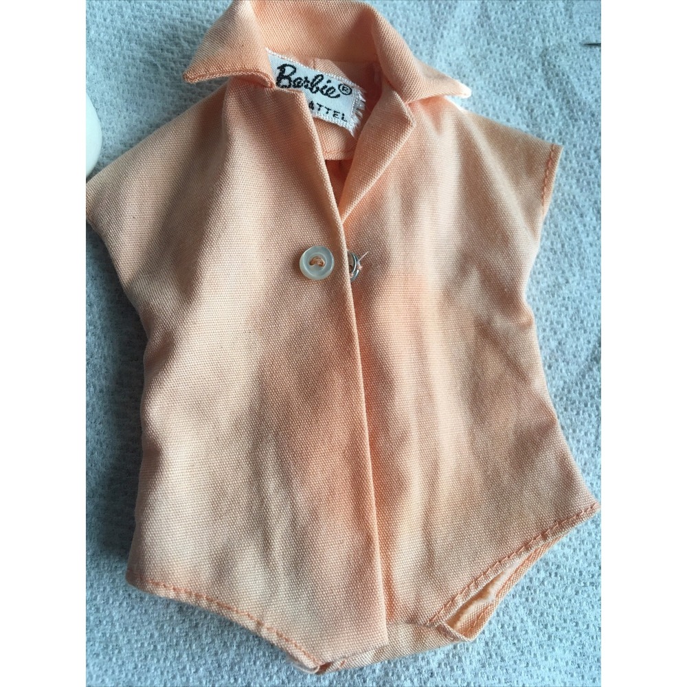 Vintage Barbie Peach Shirt Pak Top Bodysuit Mattel Doll Clothes Accessory